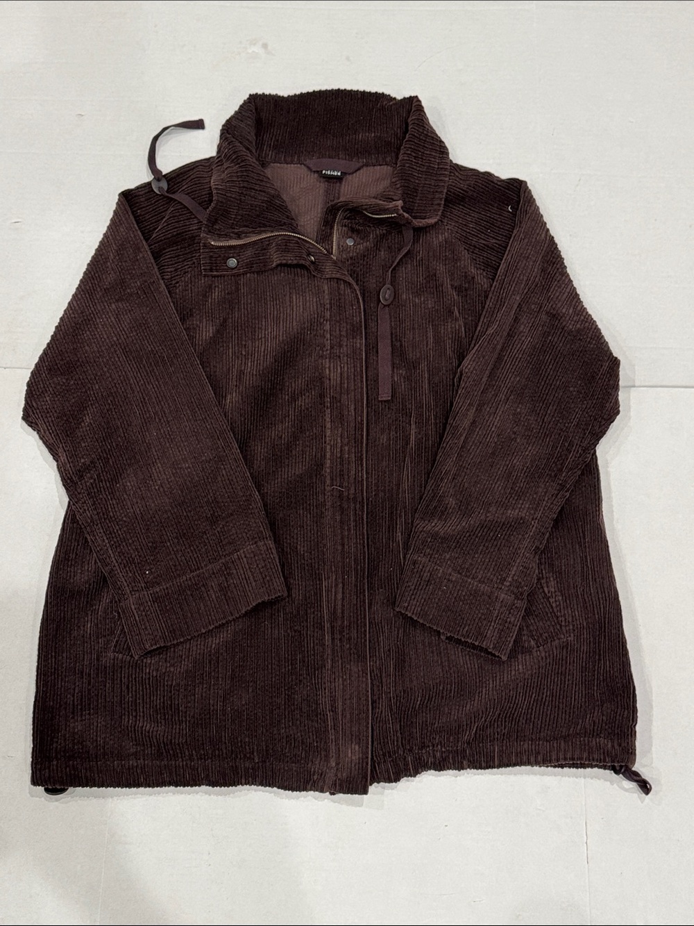 Eileen Fisher Corduroy Zip-Front Jacket - Brown Womens See pics for measurements